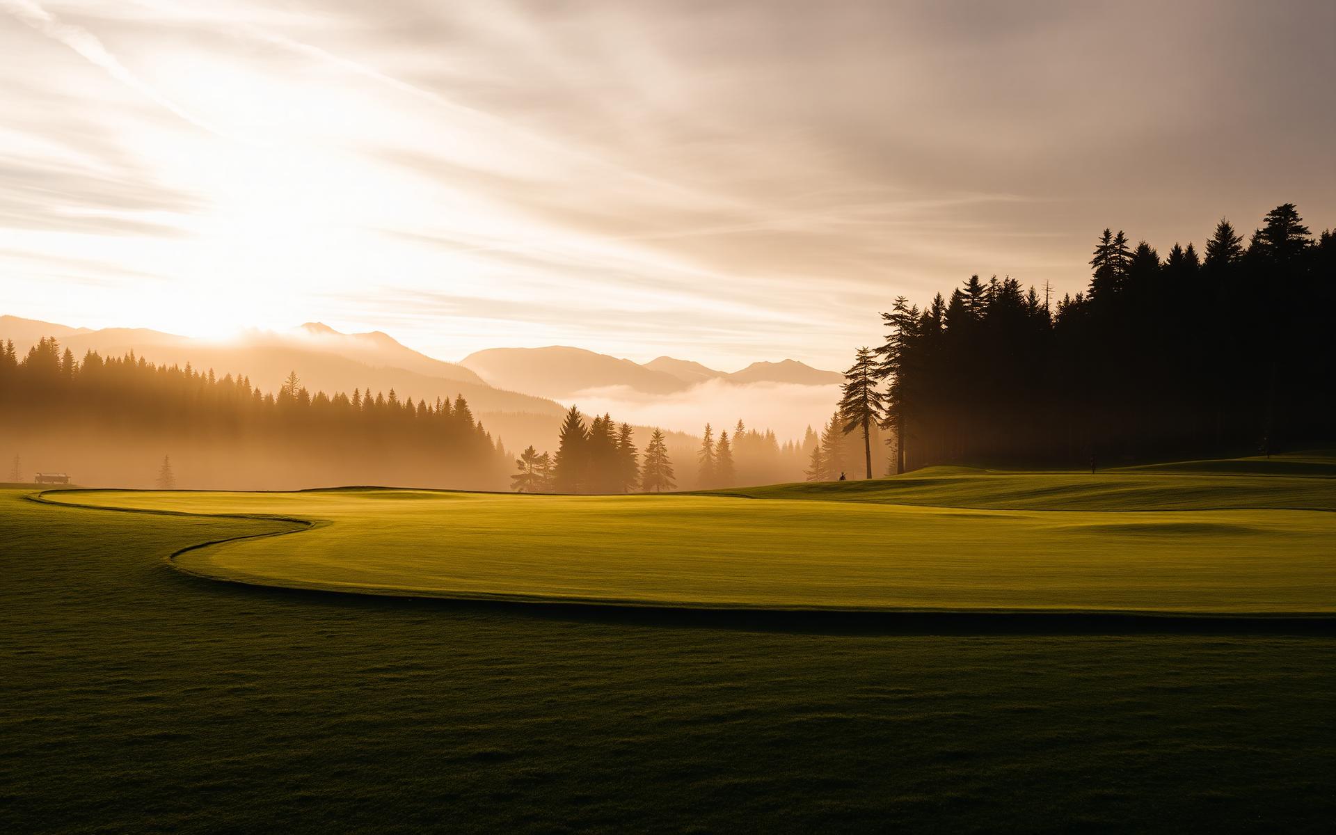 Trysil golfbana i morgonljus